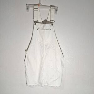 NWT Forever 21 white jean skirt overalls size s